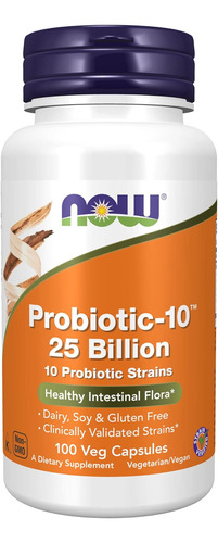 Probiotic-10 25 Billones 10 Cepas Flora Intestinal 100 Cap