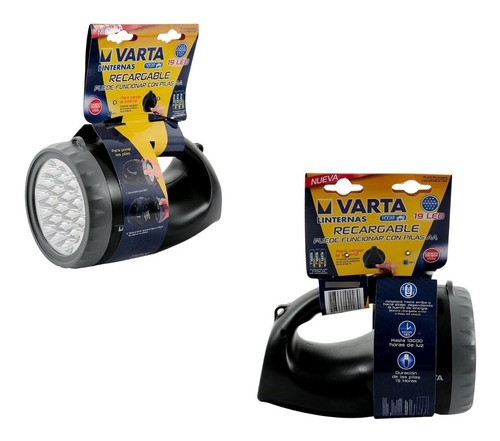 Linterna Hibdrida 19 Leds 110v , Varta , Con Mago Agarre  