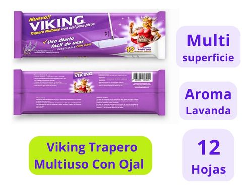 Viking Traperos Húmedos Aroma Lavanda - 12uds