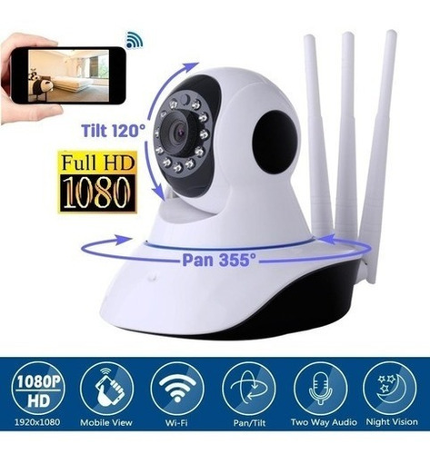 Imagen 5 de 8 de Camara De Seguridad Yoosee Ip Wifi Full Hd 1080p 3 Antenas