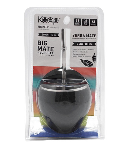 Mug Matero Big Mate Colores + Bombilla Keep 300ml