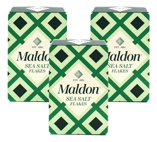 Pack C/ 3 Un Sal Maldon 250g O Melhor Sal Gourmet Churrasco