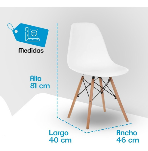 Imagen 2 de 6 de Set De 4 Sillas Tipo Eames Minimalistas Colores Stay Elit