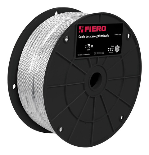 Linga Cable Acero 3/16''-4.7 Mm 75 Mt 7x7 Fiero Ferreplus
