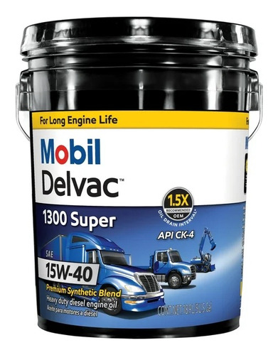 Mobil Delvac 1300 Super Heavy Duty 15w40 19lts Cubeta 