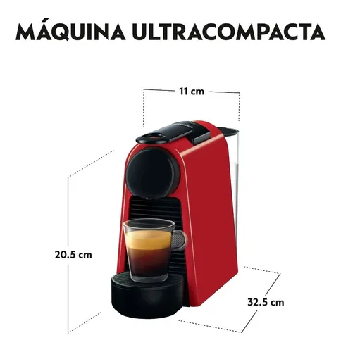 Máquina Nespresso Essenza Mini Roja & Espumador De Leche
