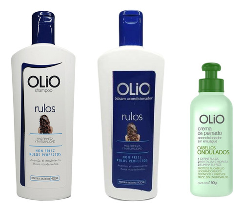 Kit Olio Rulos Shampoo + Acondicionador + Crema De Peinar 3c