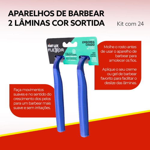 Aparelhos De Barbear 2 Lâminas Fiat Lux Cor Sortida 24 Un