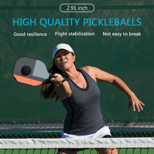 Pelotas De Pickleball Usapa, 40 Unidades Pack De 12 Negras