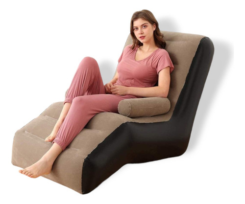 Sofa Sillon Inflable Reclinable Tipo Puf Ultra Comodo Brazo
