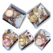 Comprar Kit C\u002F6 Relógios Femininos+pulseiras,brincos E Caixa Atacado