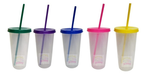 Vaso Mágico 250 Pzas Reusable Tapa Popote 22oz Free Bpa