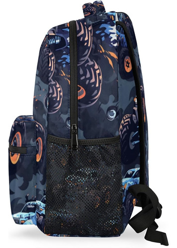 Mochila Infantil Monster Truck Para Mochila Escolar, Color-0