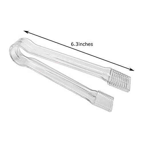 8 Pcs Plastic Buffet Serving Tongs, Clear Kitchen Tongs...