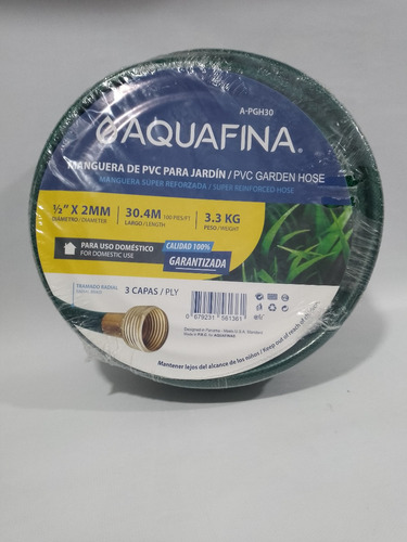 Manguera Aguafina 30mtrs De 1/2 