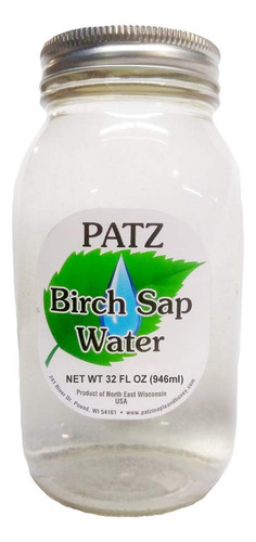 Patz Agua De Savia De Abedul, Tarro De 32 Oz Roscado De Árbo
