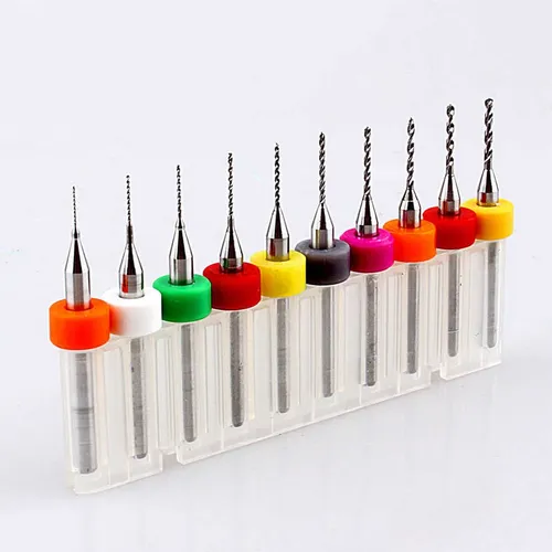 comprar Kit 10 Brocas Fresas Raiadas 0,3 A1,2 Mm Cnc Micro Retifica