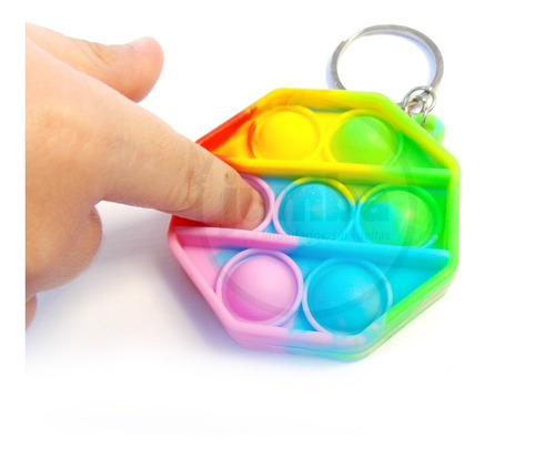 Imagen 8 de 10 de Llaveros Pop It Multicolor Varios Modelos Antiestres Rainbow