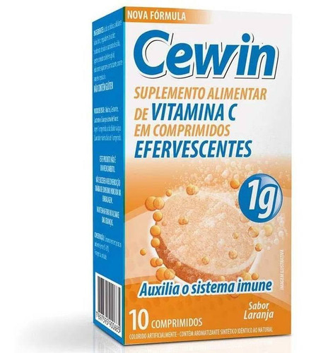 Cewin Vitamina C 1g 10 Comprimidos Efervescente Laranja