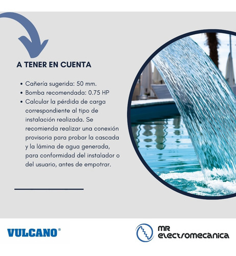 Imagen 3 de 10 de Lamina De Agua Vulcano Ornamental Cascada Abs 50 Cm. Piletas