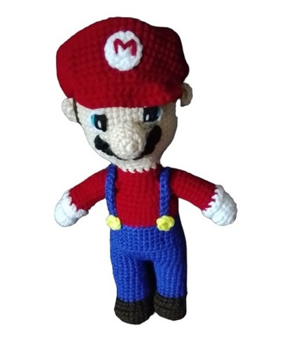 Muñeco De Súper Mario Bros Amigurumi 24 Cm.