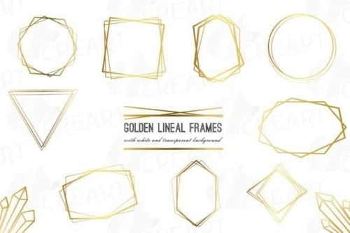 Kit Imprimible Scrap #02 - Elegant Wedding Geometric Golden 