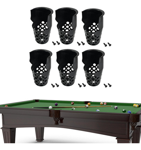 Wj1 6 Piezas De Bolsillos Para Mesa De Billar Con Tornillos,