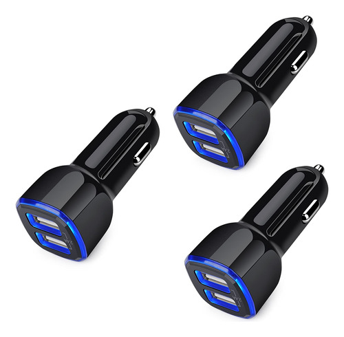 Cargador De Coche Para iPhone, 3pack 2.4a De Doble Puerto De