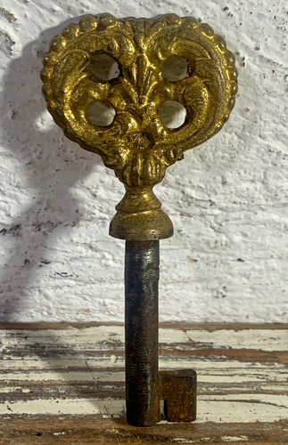 Antigua Llave Siglo Xviii, Xix Hierro Y Bronce (Usado)