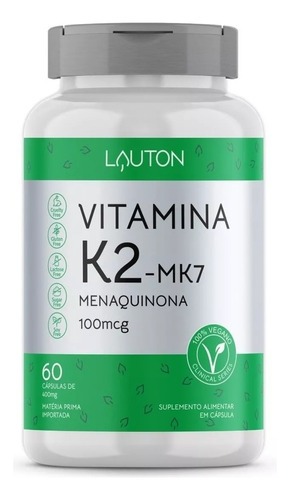 Vitamina K2 Mk7 - 60 Comprimidos - Lauton Nutrition