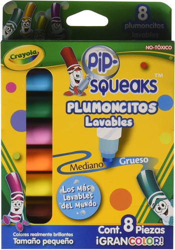 Plumoncitos Lavables 8pzs Pip-squeaks Crayola Mediano Grueso