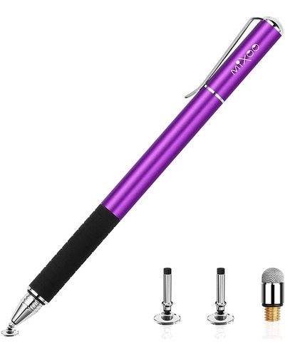 Mixoo Stylus Pens For Touch Screens - Disc & Fiber Tip 2 In