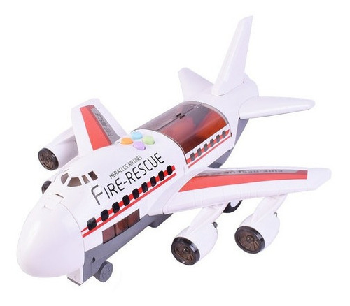 Avión De Bomberos C/porta Autos De Rescate - Luz Y Sonidos
