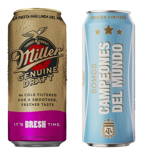 Imagen 2 de 9 de Cerveza Miller Lata 473ml X18 + Schneider Rubia 473ml X24