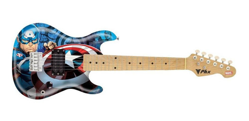 Guitarra Phx Marvel Capitao America Kids Gmc-k2