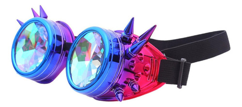 1 2x Rainbow Steampunk Goggles Gafas De Caleidoscopio De