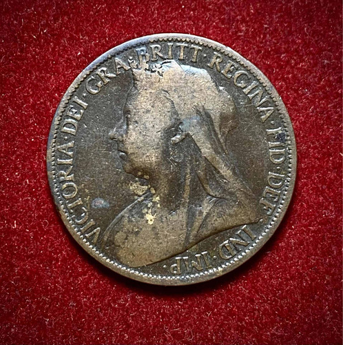 Moneda 1 Penique Inglaterra 1900 Km 790 Reina Victoria