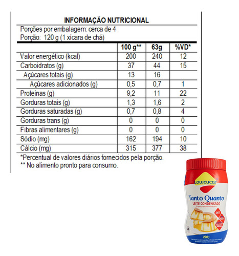 Leite Condensado Em Pó Dietético Lowçucar 220g - Kit Com 8