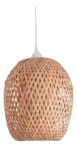 Pantalla Colgante Rattan  25 Cm Lampara Mimbre Deco Living