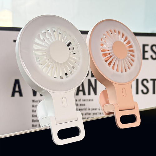Mini Ventilador Portátil Recargable Con Clip Con Luz Led, 2