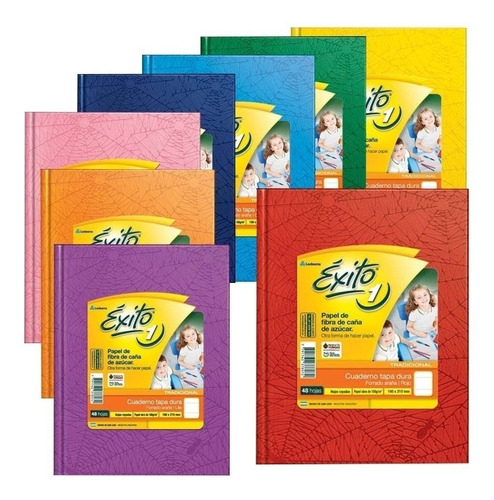 Cuadernos Tapa Dura Forrados Exito N1 48 Hojas Oferta X8u