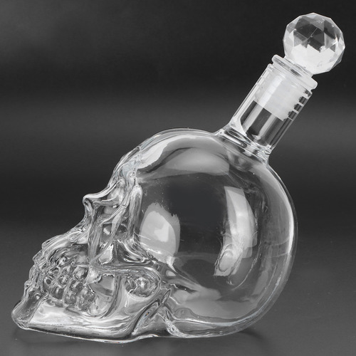 Botella De Vino Con Forma De Calavera De Whisky Transparente