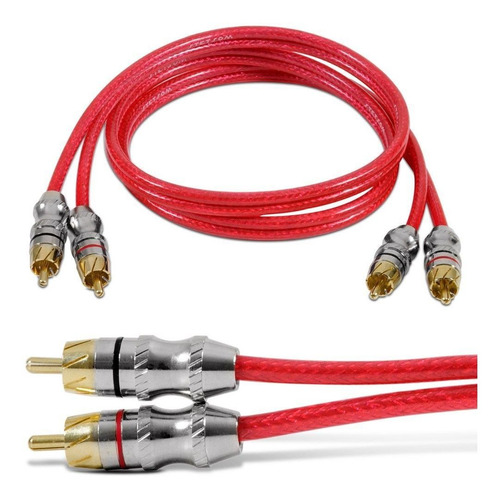 Imagem 5 de 7 de Cabo Automotivo Som Rca 1 Metro 1m Stetsom Blindado Prata