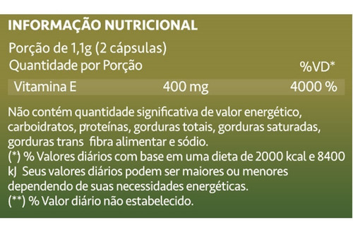 Imagem 2 de 2 de Vitamina E 400mg Com 60 Cápsulas Maxinutri