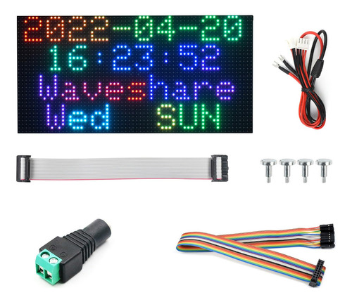 Waveshare Panel De Matriz Led A Todo Color Rgb Paso De 0.157