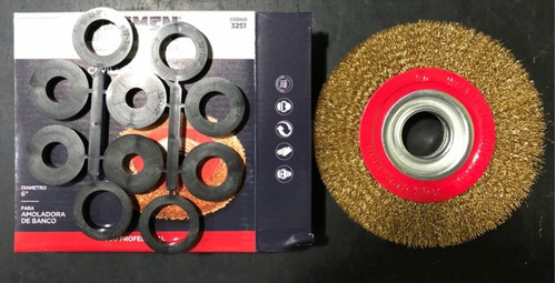 Imagen 2 de 4 de Cepillo Circular Acero Bronceado Amoladora Banco Bremen 3251
