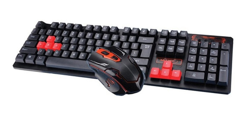 Kit Teclado Y Mouse Inalambrico Gamer Pc Usb Combo Net Attak