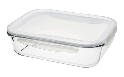 Taper Comida Alimentos 1300ml Vidrio Rectangular