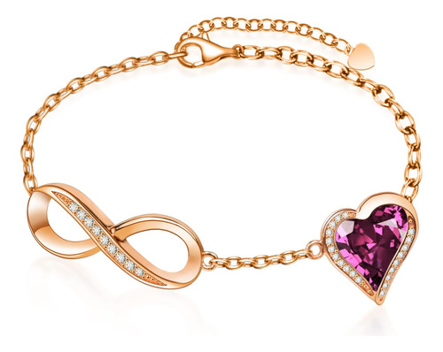 Beutirer Pulsera Con Dijes De Símbolo De Corazón Infinito Pa