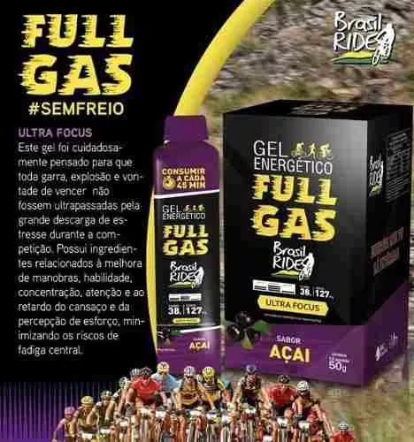 Suplemento Full Gas Gel Energético Ultra Focus Cx 12 Sachês